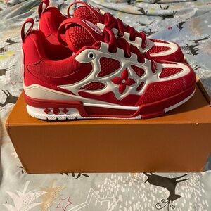 Louis Vuitton Red and White Sneakers